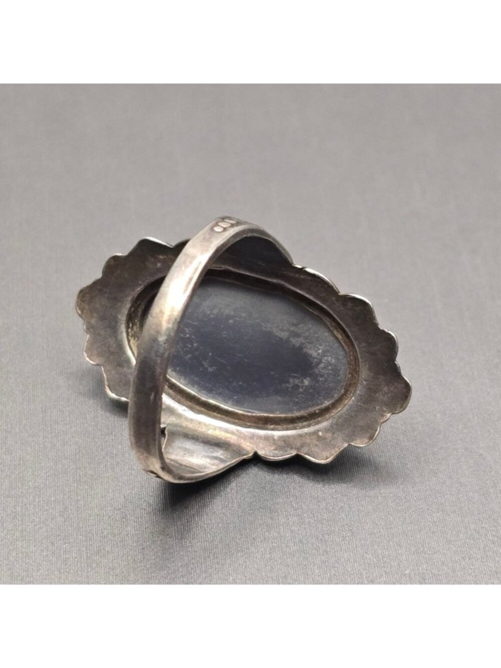 Vintage Uncas Sterling Silver Marcasite Faux Alexandrite Ring Size 6 USA - Picture 8 of 14